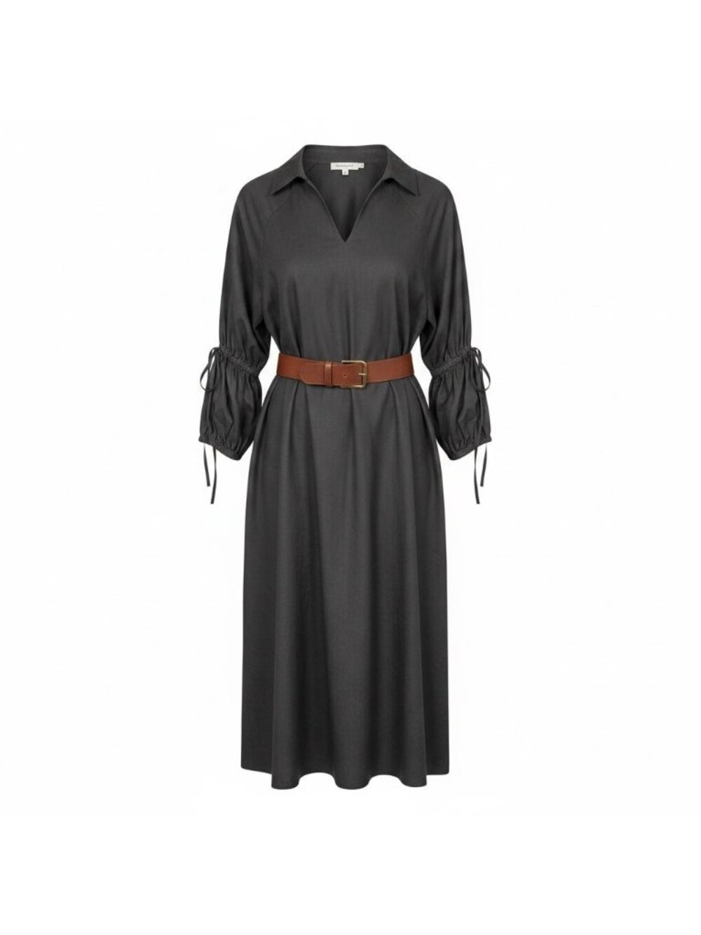 NWT Anthropologie Harshman Tara Black Cotton Midi Dress Lagenlook Versatile Med. - Picture 2 of 11